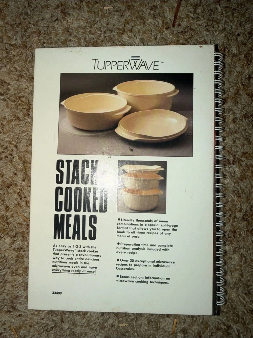 Tupperwave Stackcooked Meal Book 1990